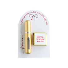 Trendy - card cu ciocolata si spray parfum reincarabil